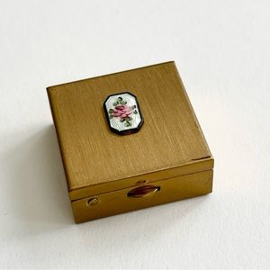 Vintage Gold Cloisonné Pillbox Schildkraut